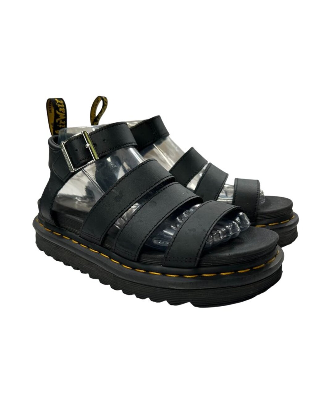 Dr. Martens Blaire Black Leather Strap Sandals Women’s Chunky Sole Size 7